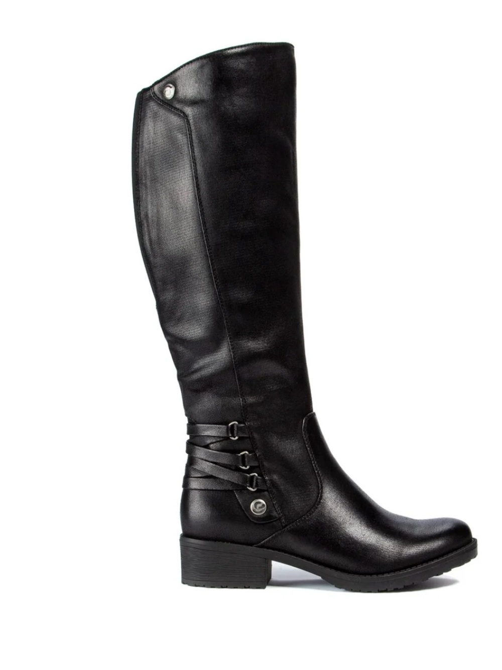 Baretraps Ornella Black Faux Leather Knee High Boots Dark Academia Size 7